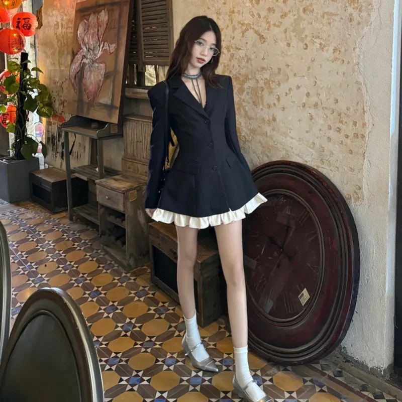 TUSHIFEI Long-Sleeved Dresses Women's Black-3