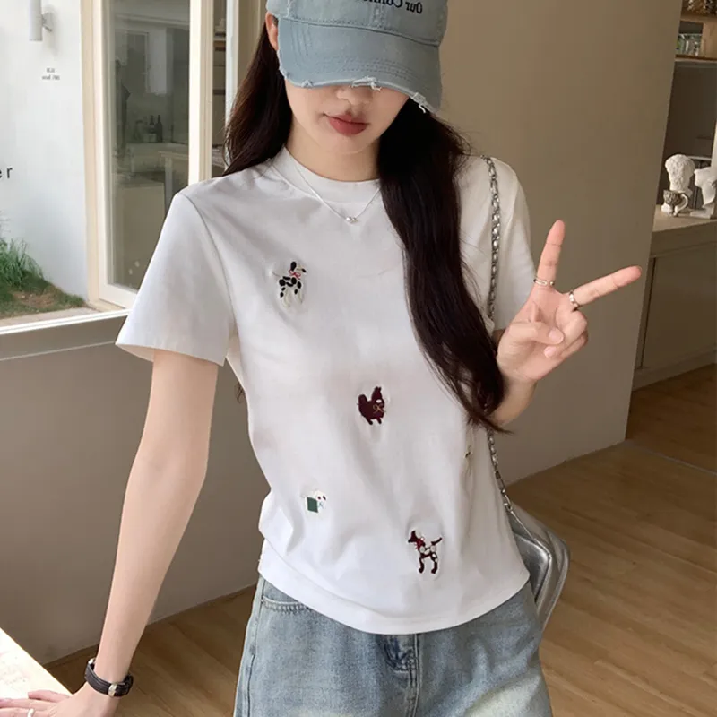 TUSHIFEI Set in Sleeve T Shirt Women's-4