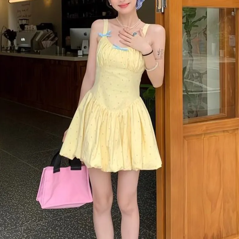 TUSHIFEI Slip Dress Women's Yellow-3