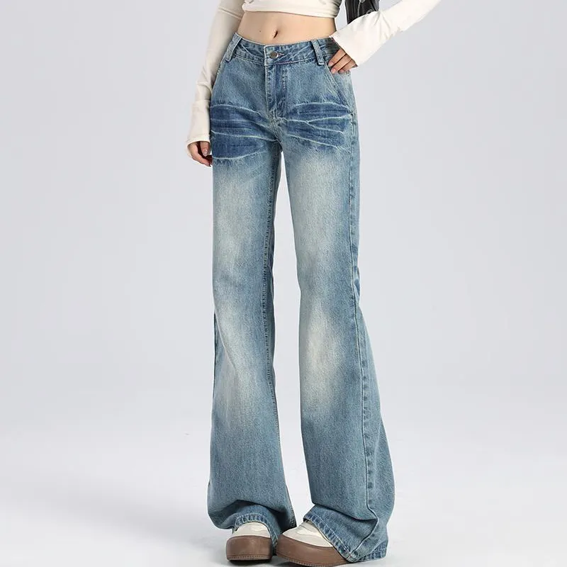 TUSHIFEI Jeans Women's Vintage Blue-8