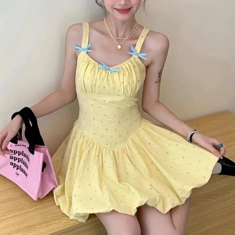TUSHIFEI Slip Dress Women's Yellow-6