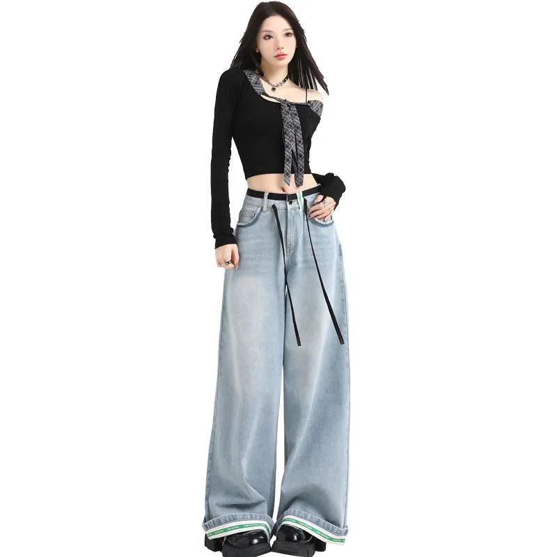 TUSHIFEI Jeans Women's Light Blue-6