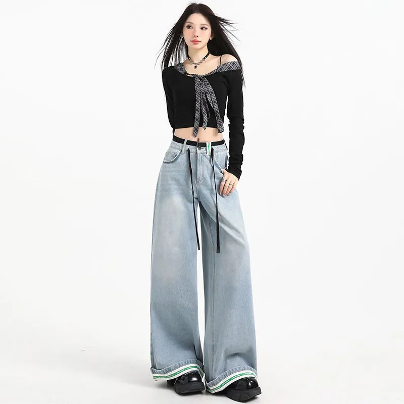 TUSHIFEI Jeans Women's Light Blue-2