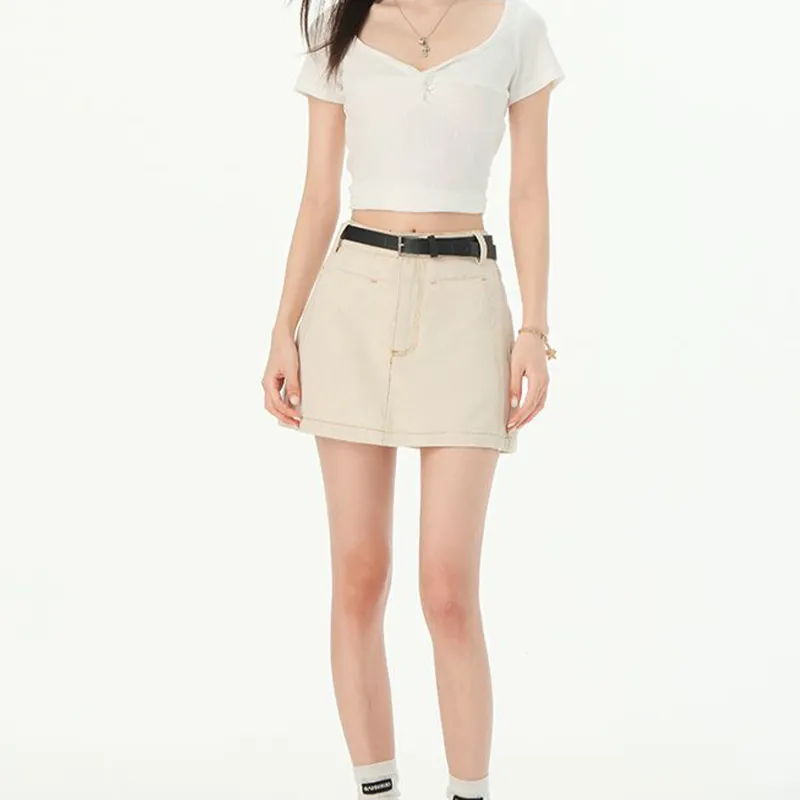 TUSHIFEI Denim Short Skirts Women's-10