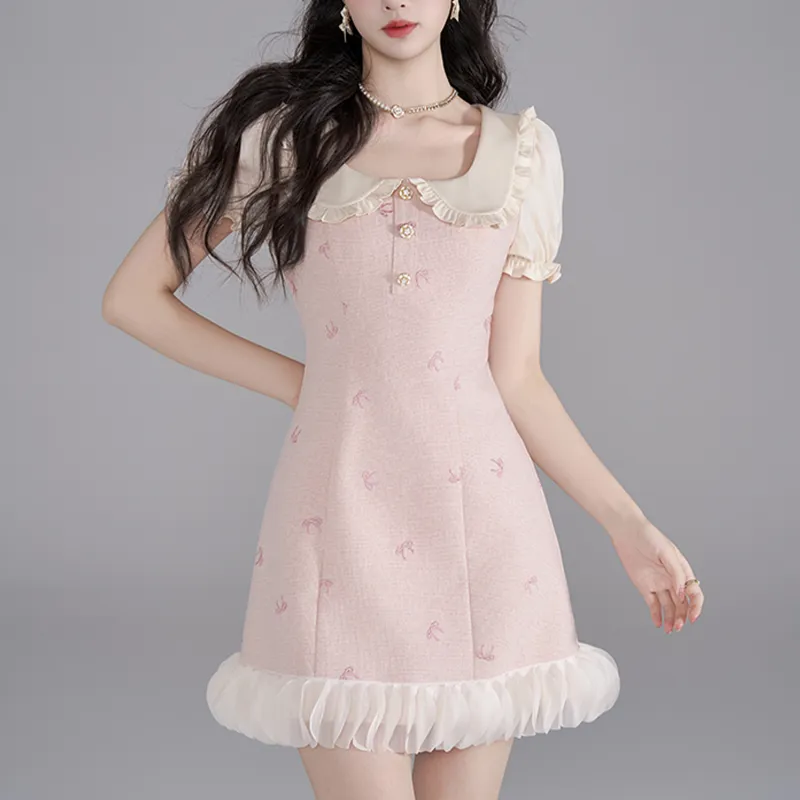 TUSHIFEI Sleeveless Dress Women's Pink-3