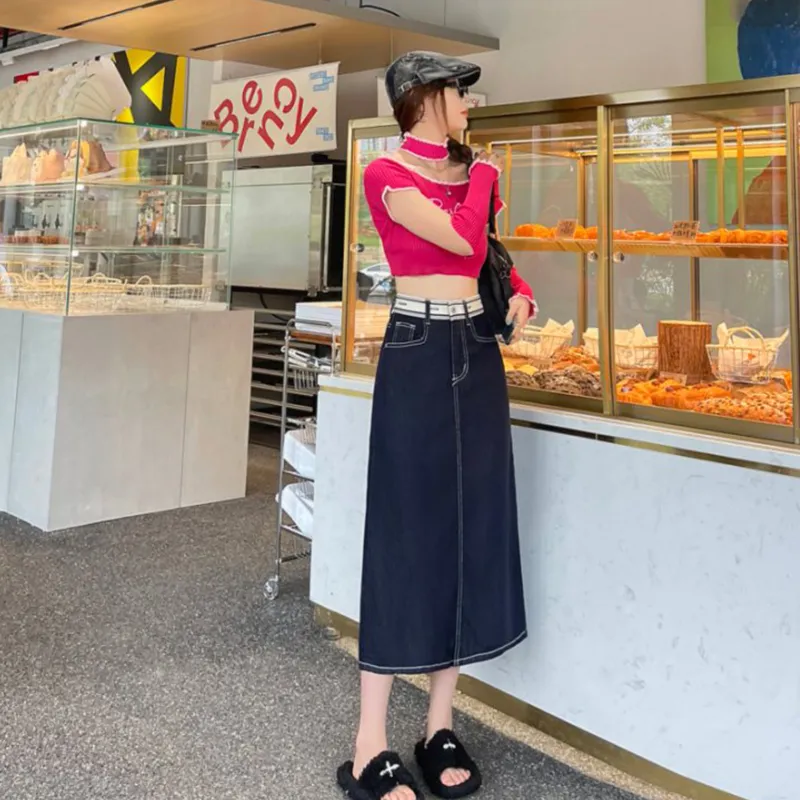 TUSHIFEI Casual Long Skirt Women's-4