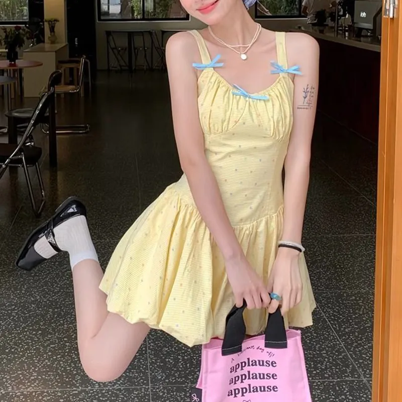 TUSHIFEI Slip Dress Women's Yellow-4