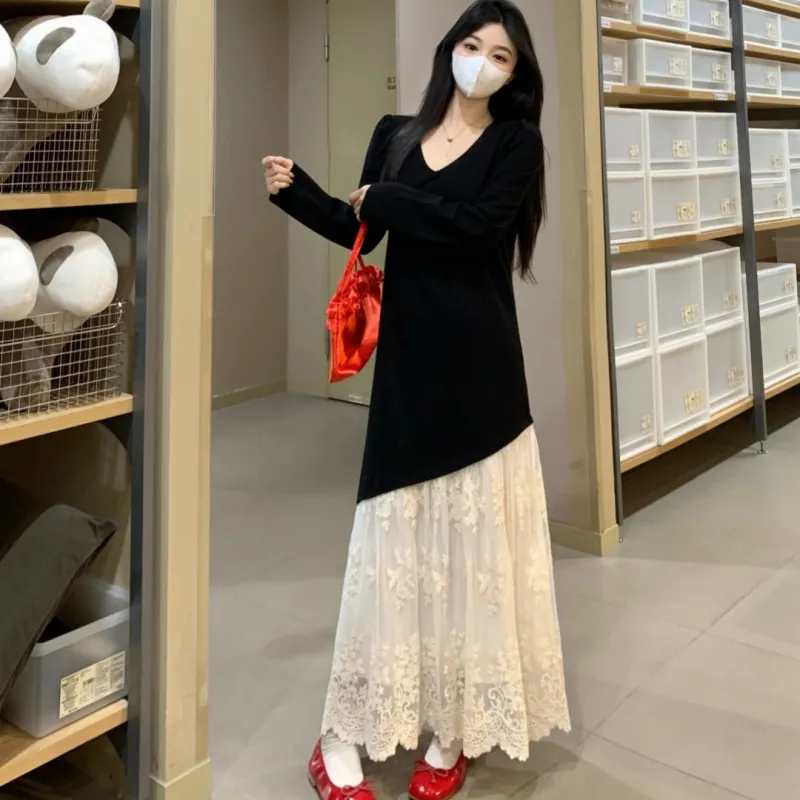TUSHIFEI Long Sleeved Dresses Women's Image Color-4
