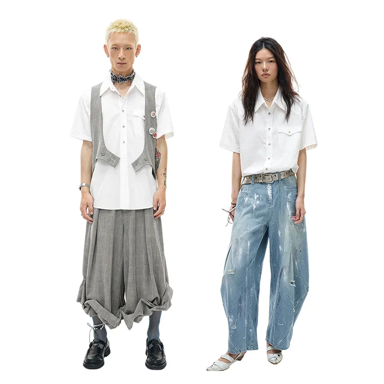 WULISHAONIAN Shirts Unisex White-5