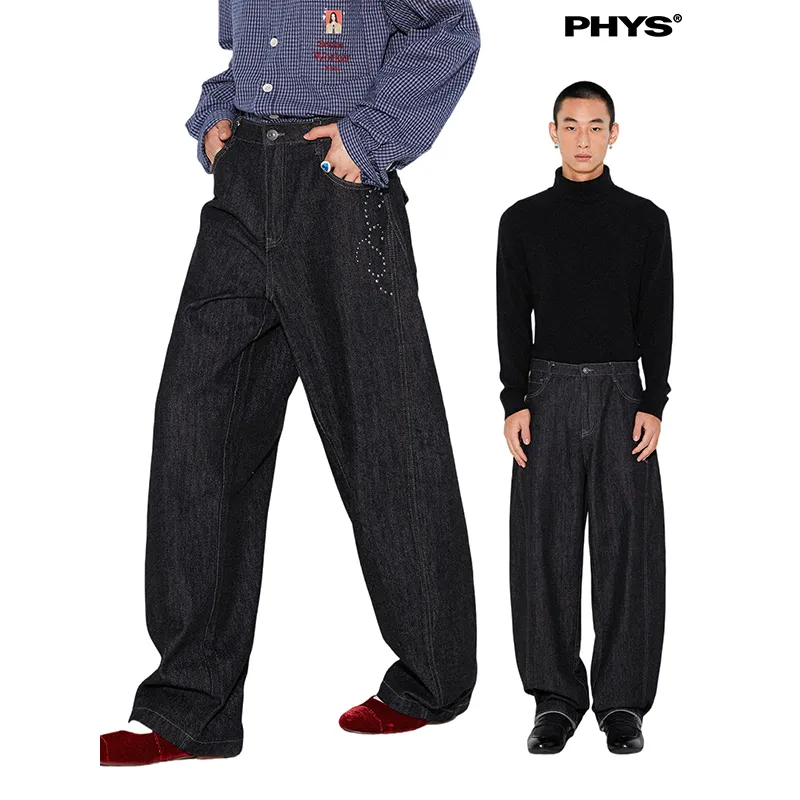 WULISHAONIAN Jeans Unisex Black-3