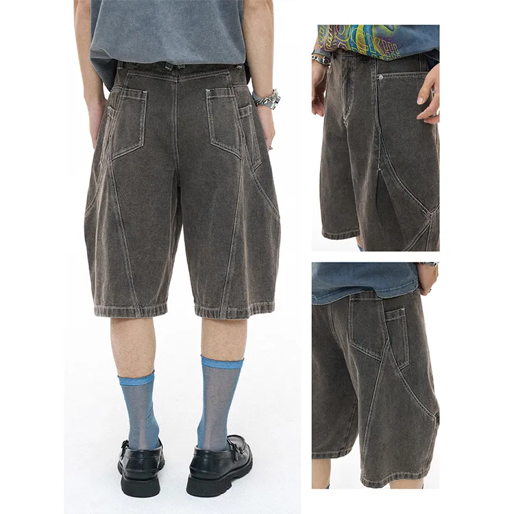 WULISHAONIAN Denim Shorts Unisex-4
