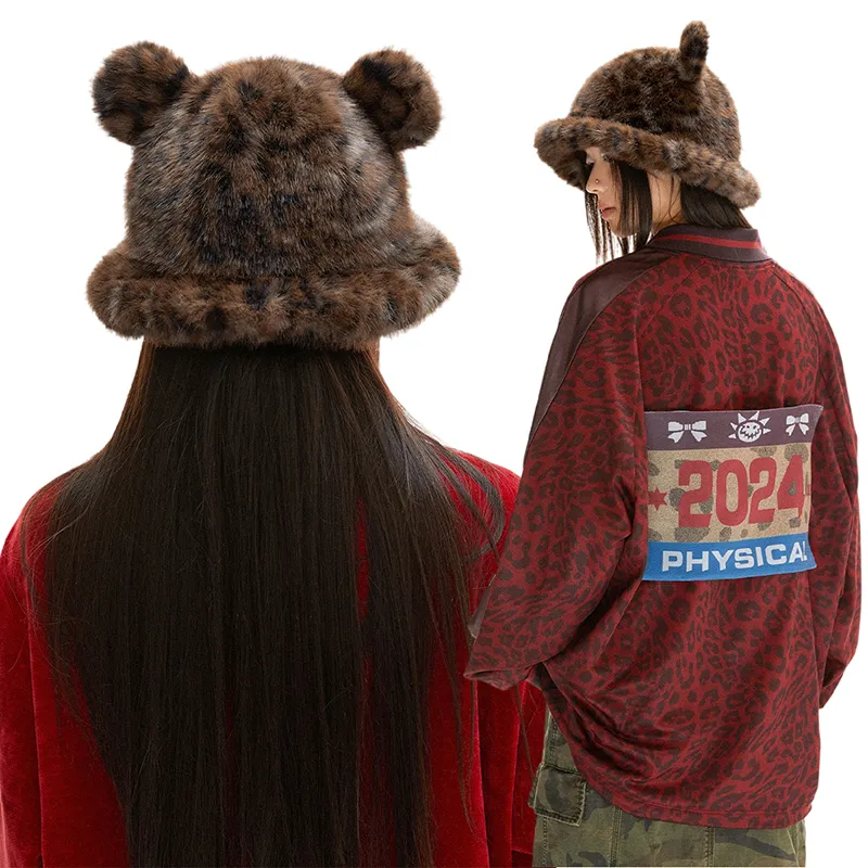 WULISHAONIAN Polyester Bucket Hats Unisex Tricolor Optional-4