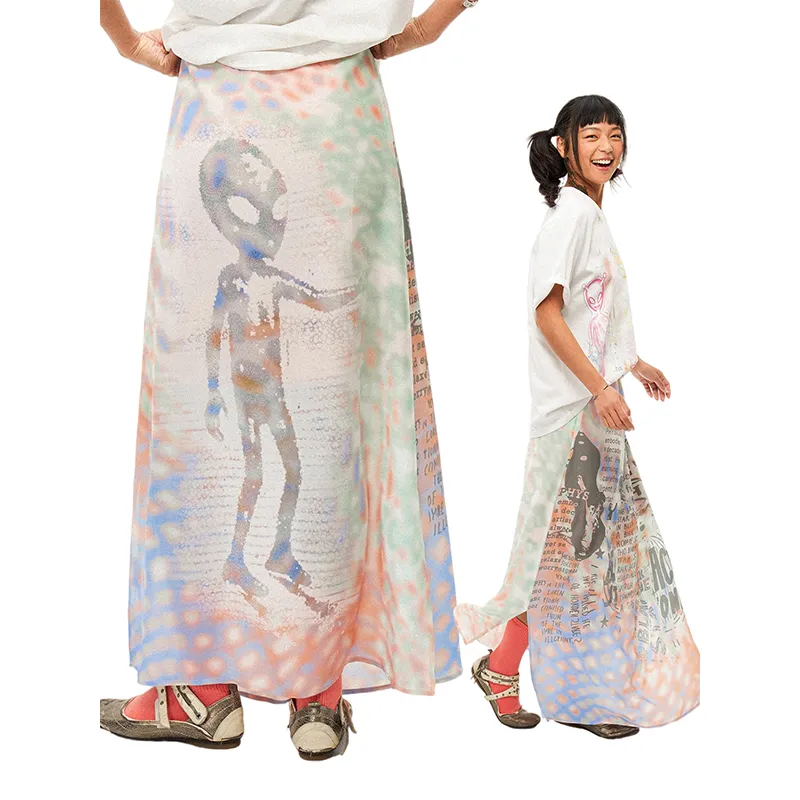 WULISHAONIAN Casual Long Skirts Unisex-11