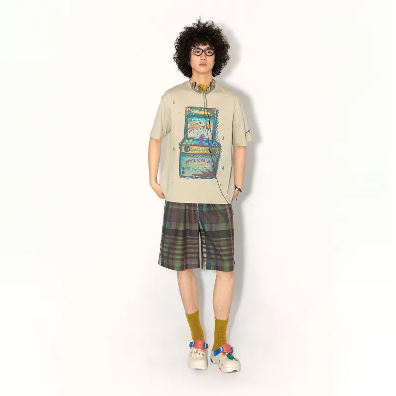 WULISHAONIAN Textured Hand Drawn Print Loose Fit Breathable Short Sleeved T Shirts For Summer Unisex-8