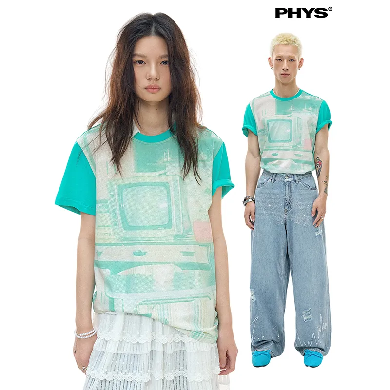 WULISHAONIAN T Shirts Unisex Turquoise-2