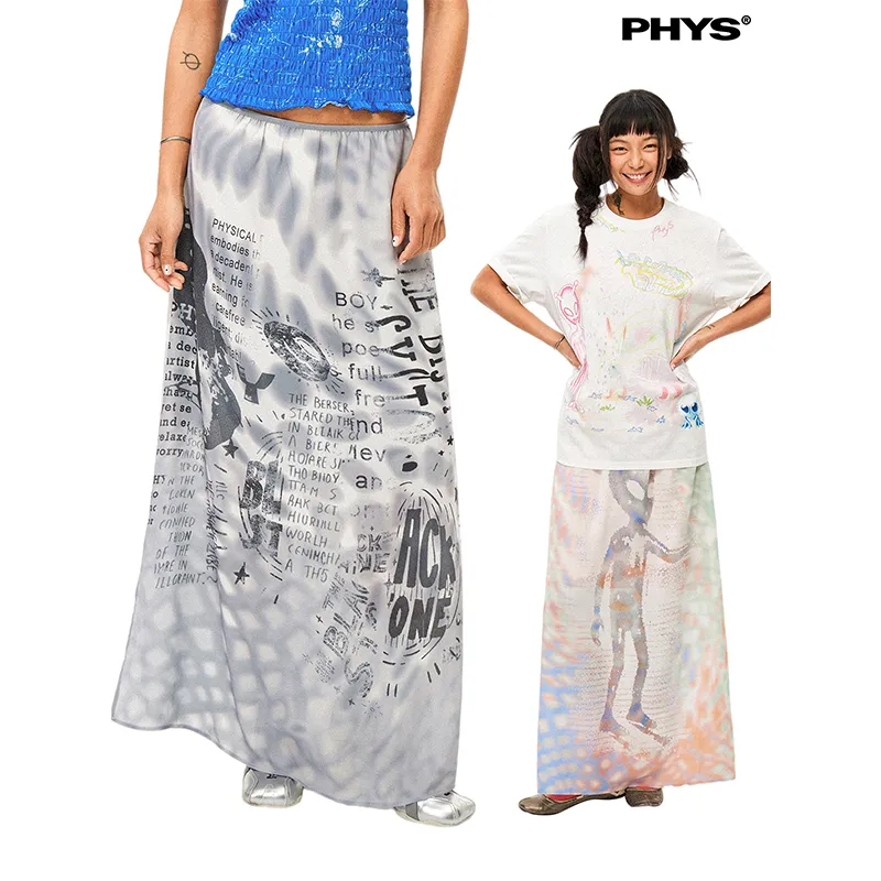 WULISHAONIAN Casual Long Skirts Unisex-2