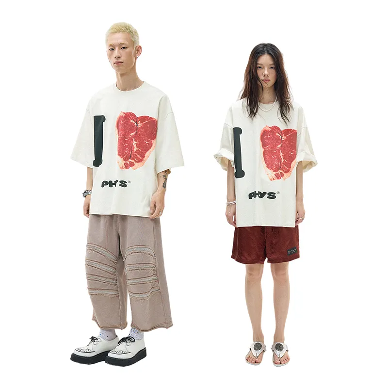 WULISHAONIAN T Shirts Unisex Gray White-3