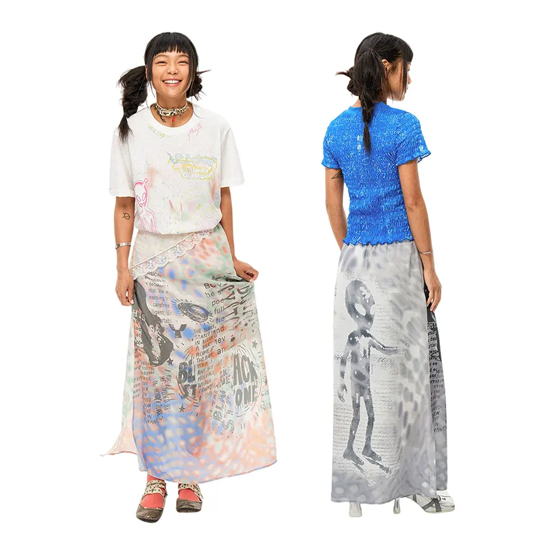 WULISHAONIAN Casual Long Skirts Unisex-5