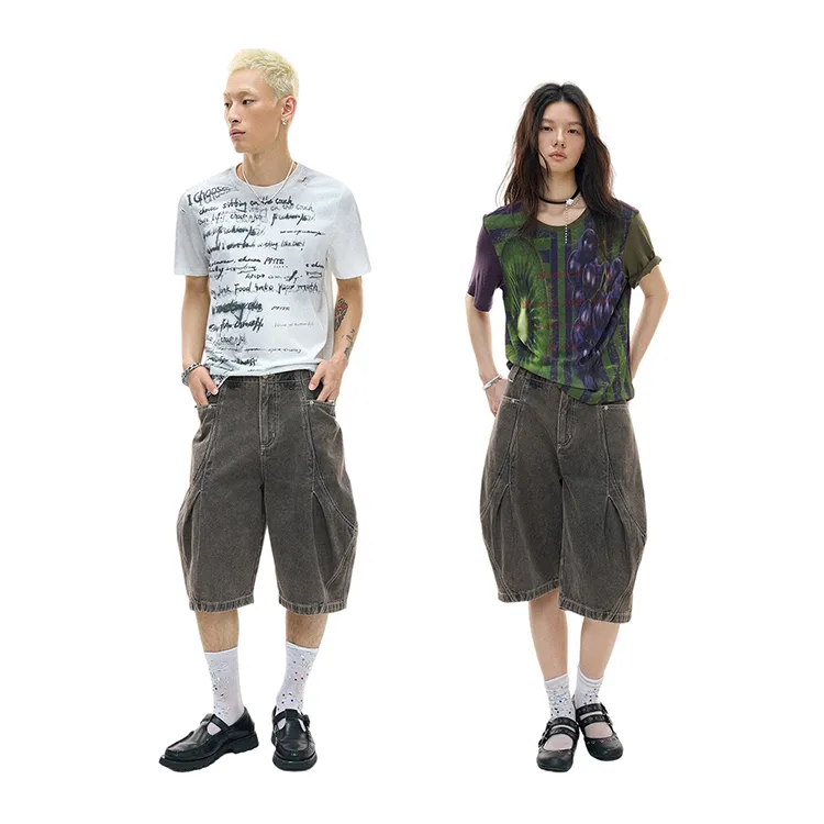WULISHAONIAN Denim Shorts Unisex-5