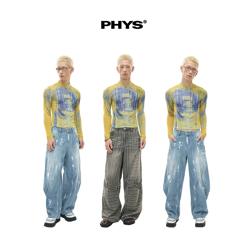 WULISHAONIAN T Shirts Unisex Yellow Blue-5