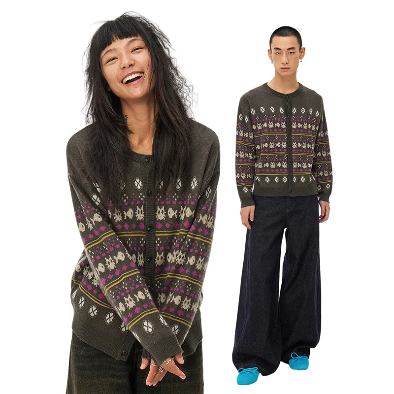 WULISHAONIAN Sweater Unisex Heather Gray-3