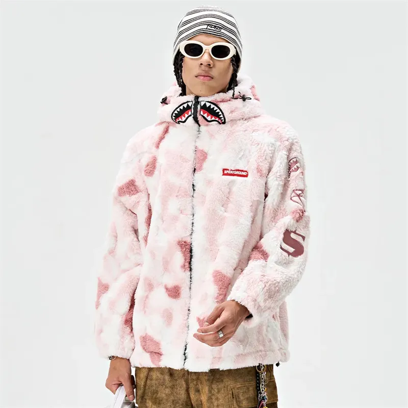 SPRAYGROUND Velvet feel Coat Unisex Pink-4