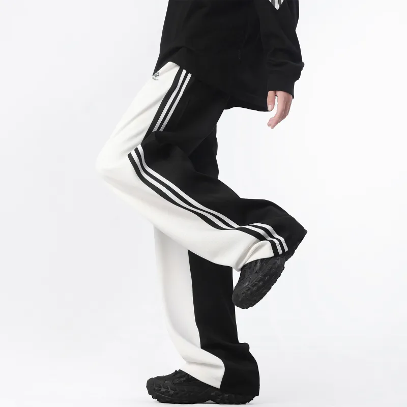 Supremo Cat Knitted Sports Pants Unisex Black White-3