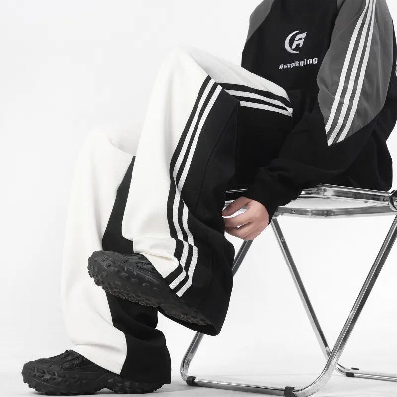 Supremo Cat Knitted Sports Pants Unisex Black White-4