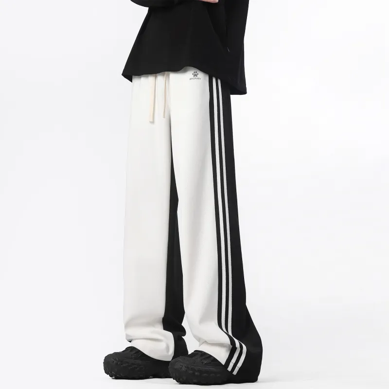 Supremo Cat Knitted Sports Pants Unisex Black White-2