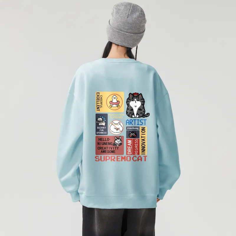 Supremo Cat Sweatshirts Unisex-29