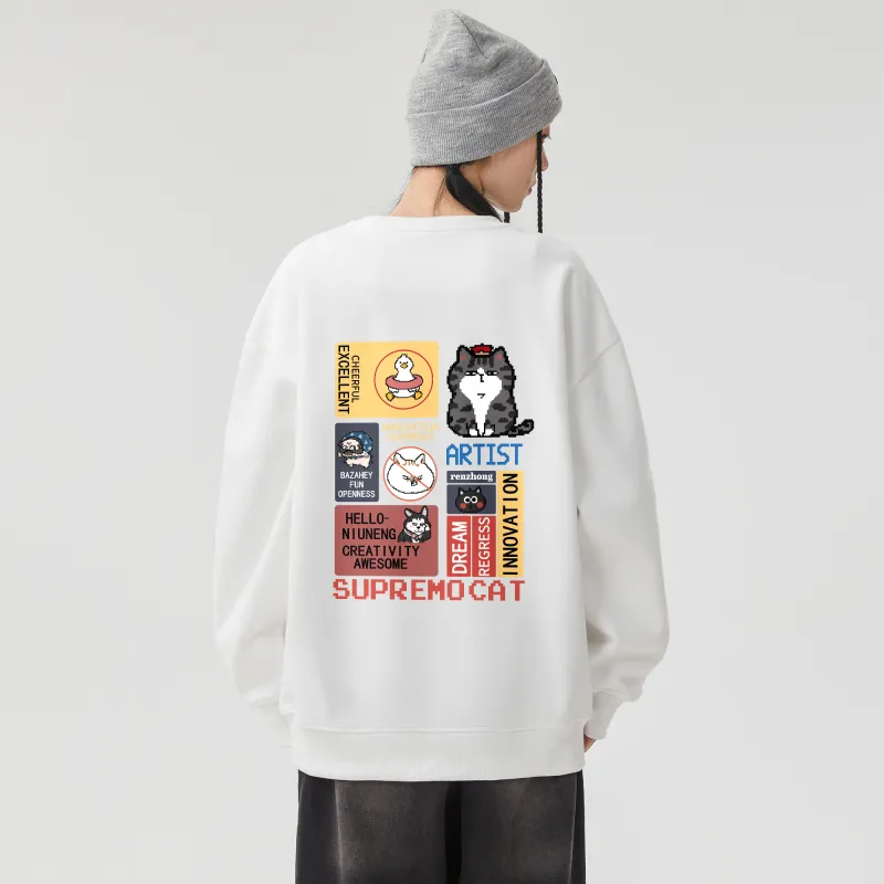 Supremo Cat Sweatshirts Unisex-5