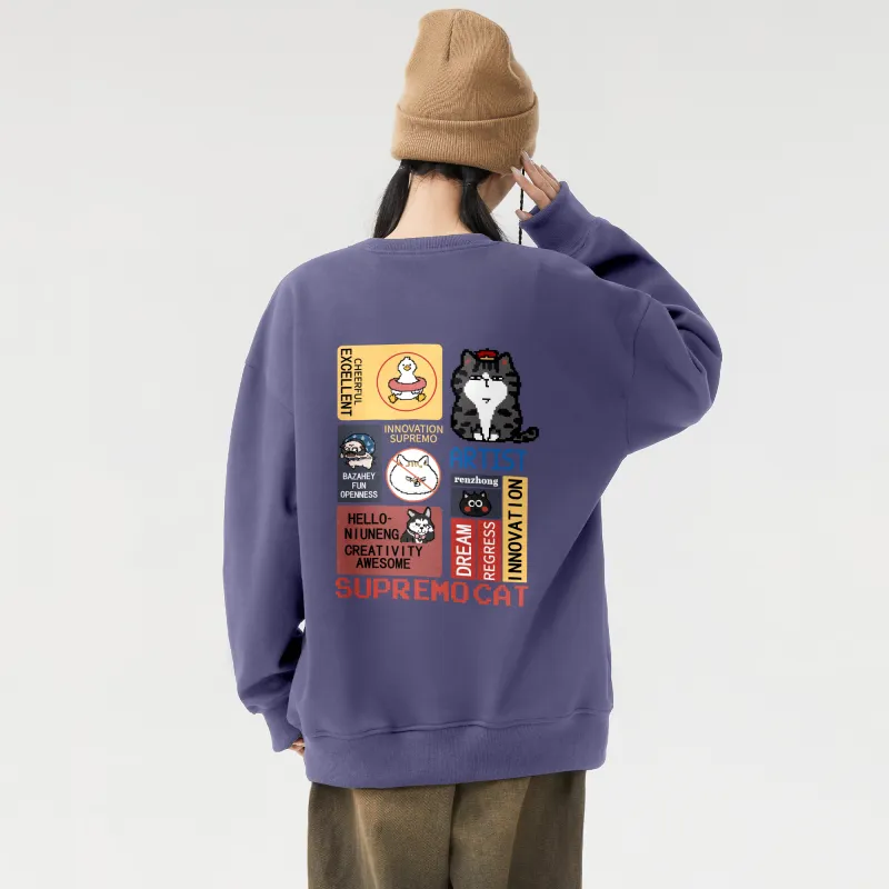 Supremo Cat Sweatshirts Unisex-20
