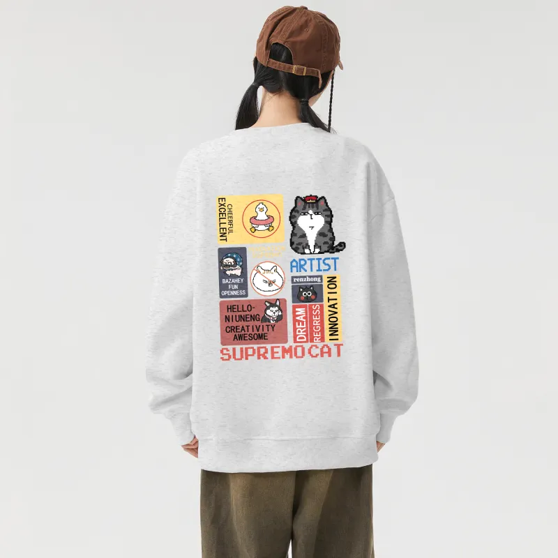 Supremo Cat Sweatshirts Unisex-26