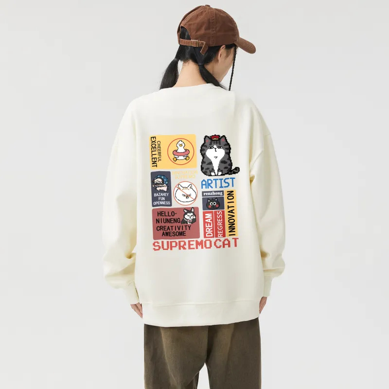 Supremo Cat Sweatshirts Unisex-14