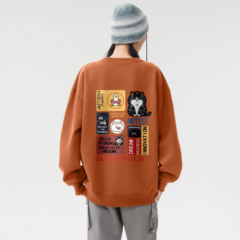 Supremo Cat Sweatshirts Unisex-35