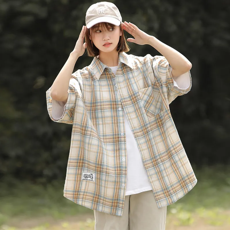 Supremo Cat Shirt Unisex Yellow Plaid-2