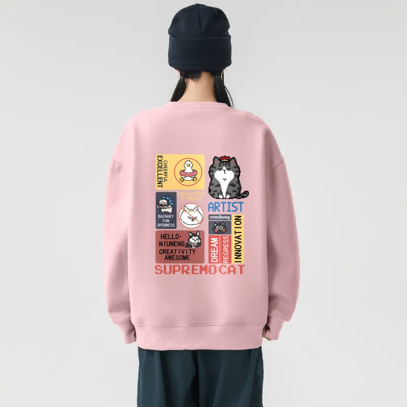 Supremo Cat Sweatshirts Unisex-11