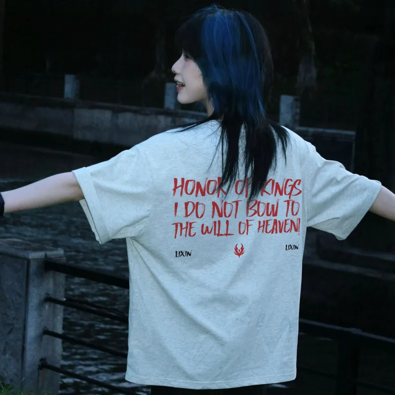 HONOR OF KINGS Short Sleeved T Shirts Slogan Section Unisex-21