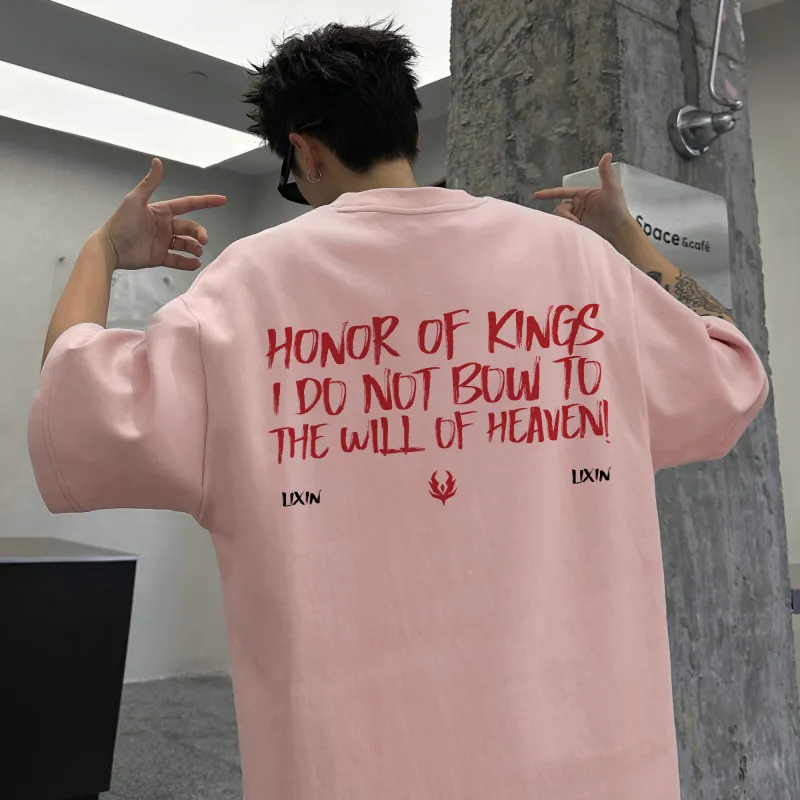 HONOR OF KINGS Short Sleeved T Shirts Slogan Section Unisex-14