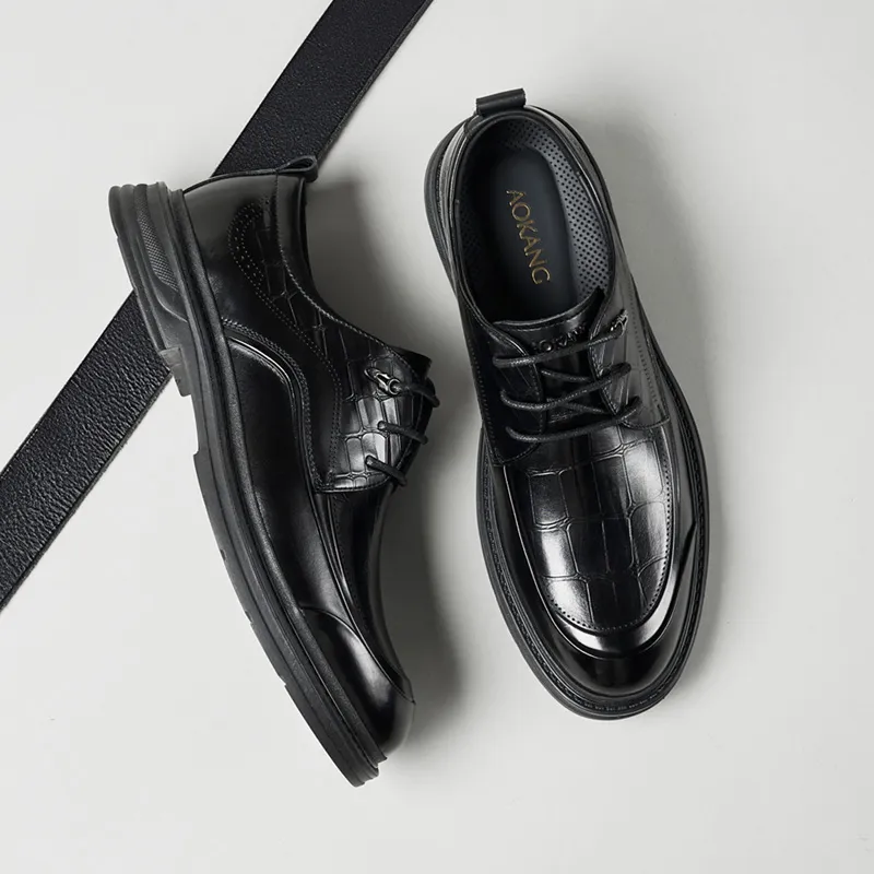 AOKANG Dress Shoes Men Low Top None-3