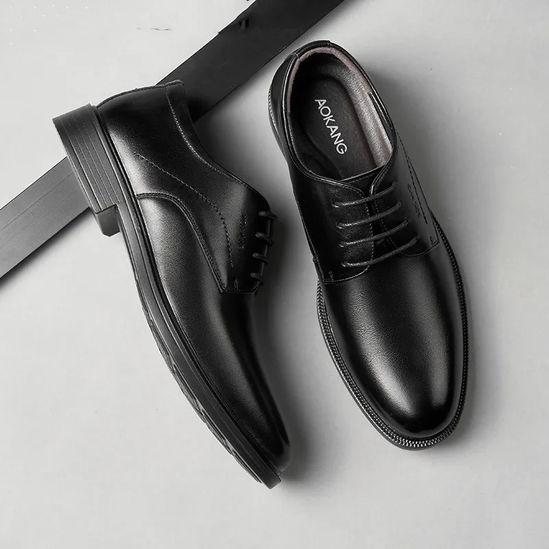 AOKANG Dress Shoes Men Low Top None-2