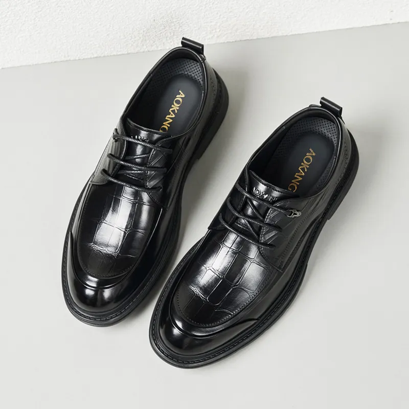 AOKANG Dress Shoes Men Low Top None-4