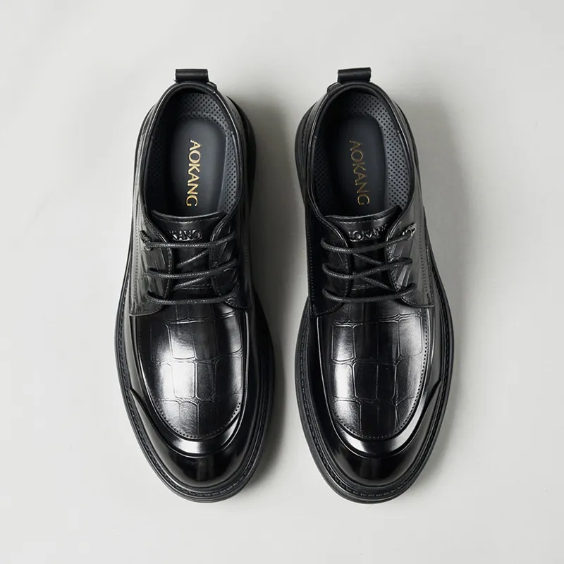 AOKANG Dress Shoes Men Low Top None-2