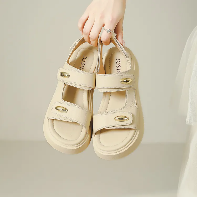 JOSINY One Strap Sandals Women's Yellow-6