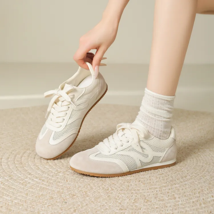 JOSINY Shock Absorbing, Non Slip, Wear Resistant, Breathable And Lightweight Low Top Casual Shoes Women's White-1