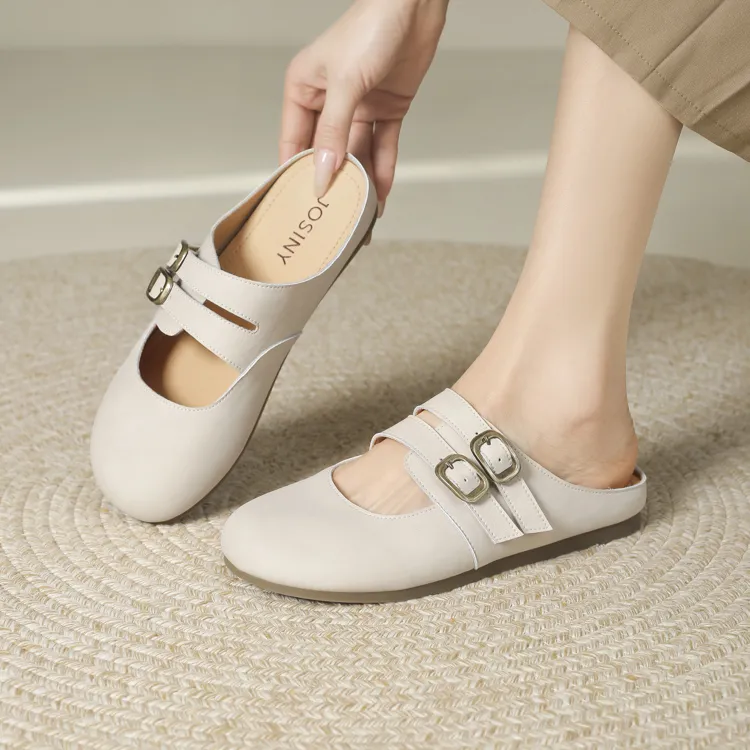 JOSINY Stitching Slip Resistant Closed Toe Slippers Women's-4