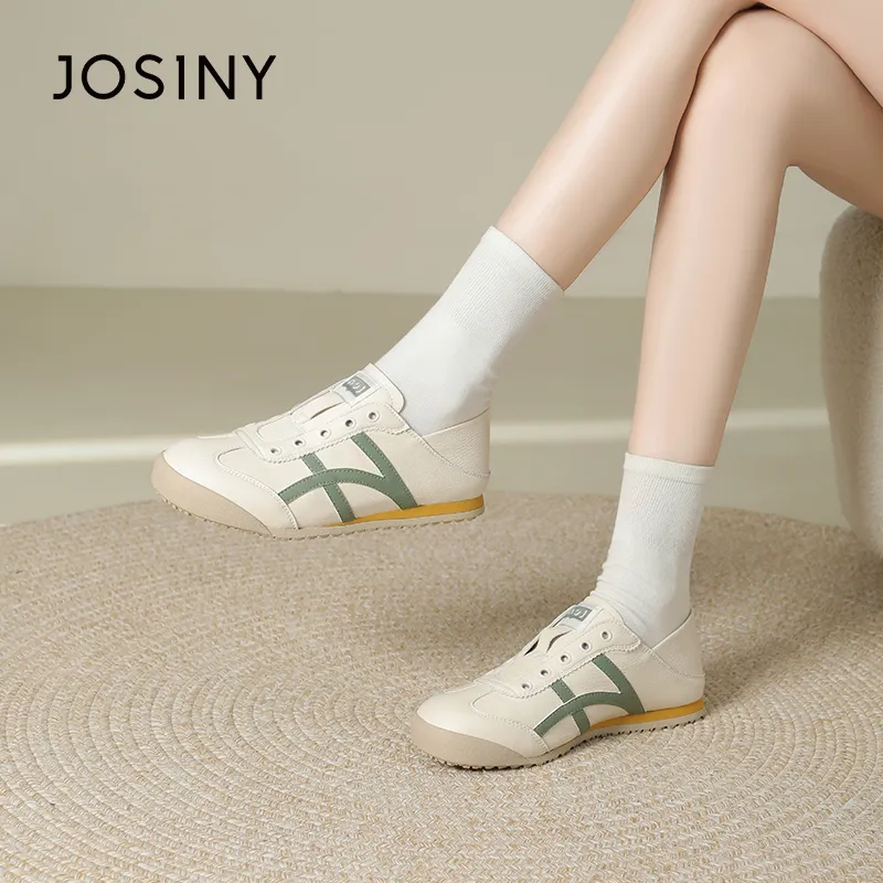 JOSINY Casual Shoes Women's Low Top Beige/Blue, Beige/Silver, Beige/Green-19