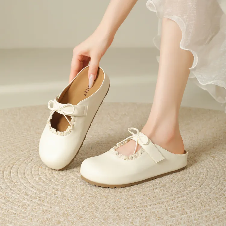 JOSINY Slip Resistant Quick Dry Closed Toe Slippers Women's Ecru-1