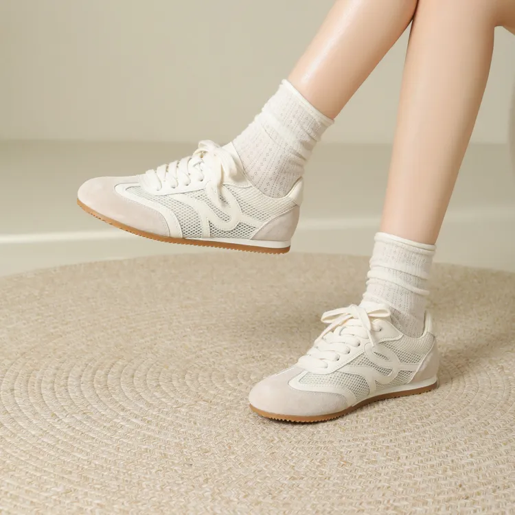 JOSINY Shock Absorbing, Non Slip, Wear Resistant, Breathable And Lightweight Low Top Casual Shoes Women's White-2