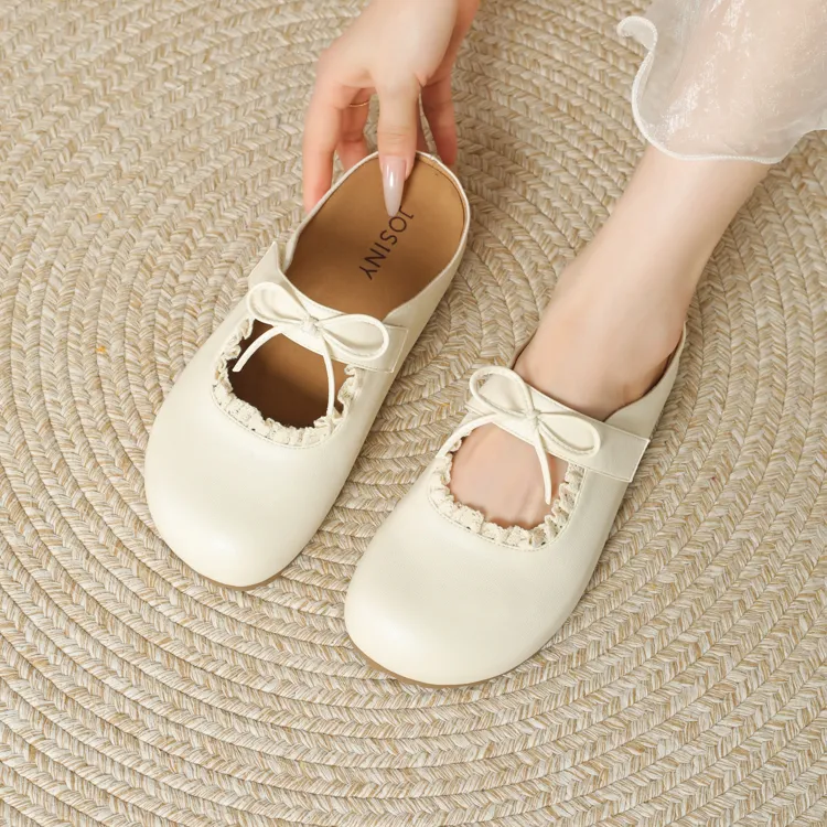 JOSINY Slip Resistant Quick Dry Closed Toe Slippers Women's Ecru-2